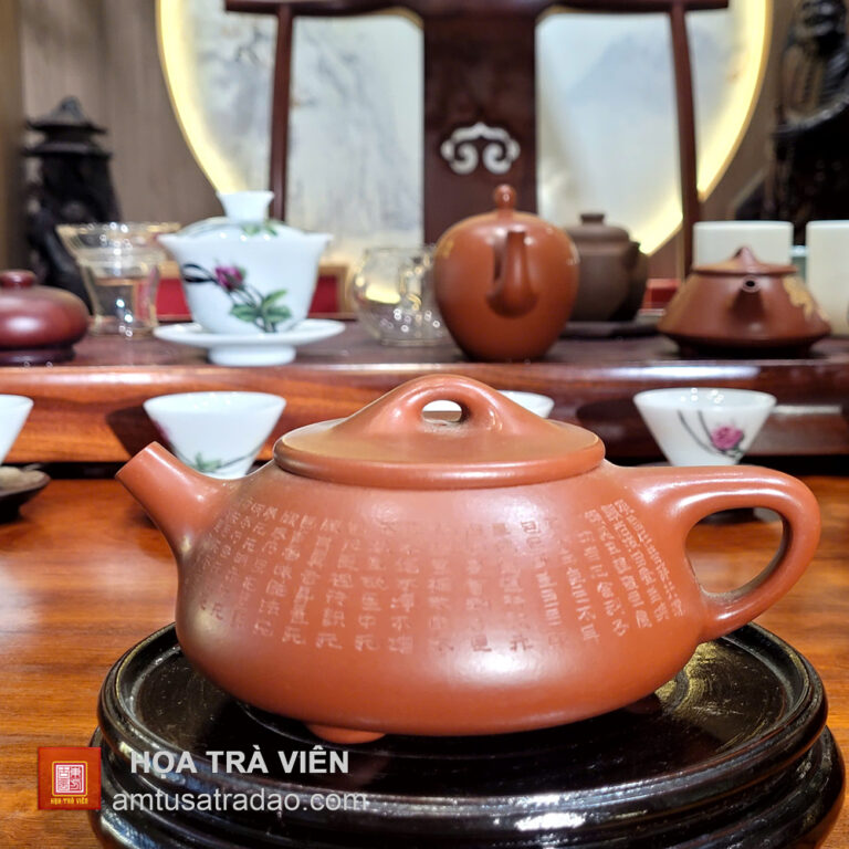 Ấm Tử Sa Thạch Biều Tâm Kinh – Đất Chu Nê | Nghệ Nhân Chu Nam | 300ml